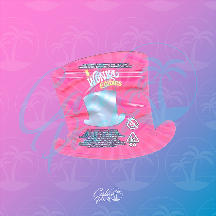 Wonker Edibles Sour Pink Die Cut Mylar Bag Front